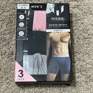 Messi Collection Underwear Mens XL 32-34 Stretch 3 Boxers Briefs NEW IN BOX